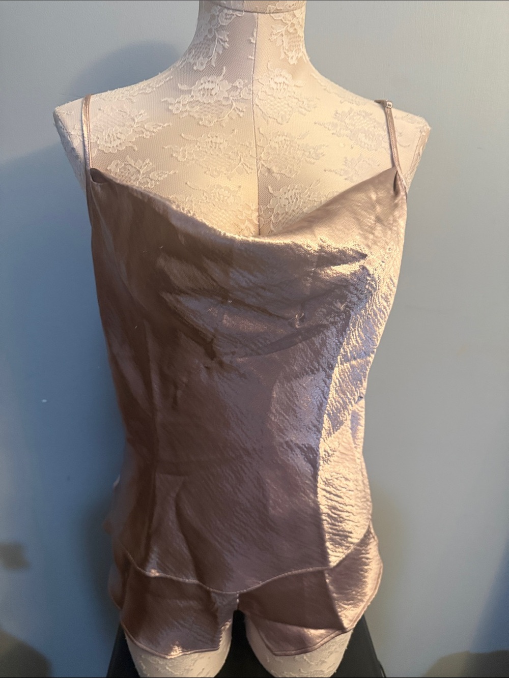 Victoria's Secret Satin Cowl Cami in Rose Taupe M